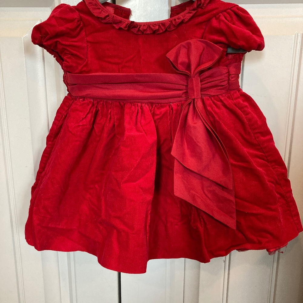 Baby girls Ralph Lauren red dress with bow detail size 3 months